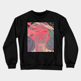 Pink Retro Anime Girl Hot Titan Crewneck Sweatshirt